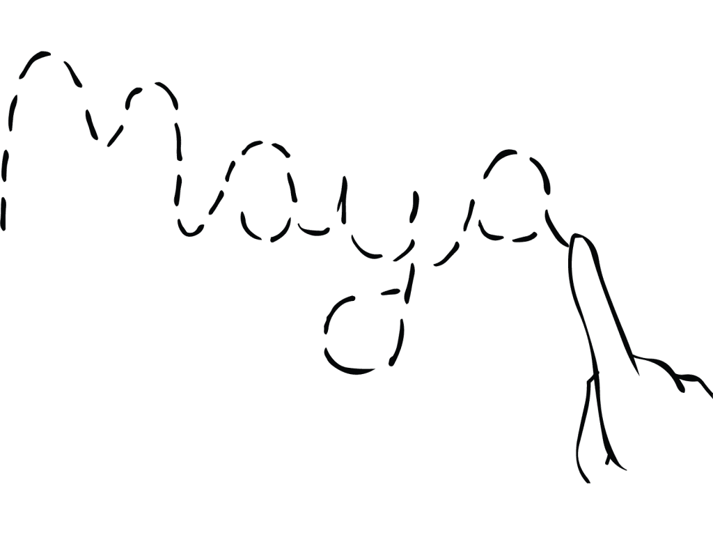 Hand drawing a word in air playing fun name game Air Names